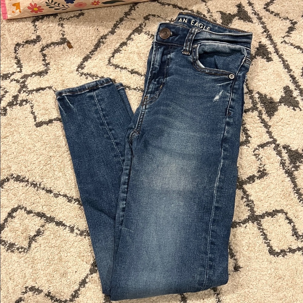 American Eagle Outfitters Women's Dark Blue Skinny Jeans